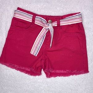 Gymboree dark pink denim belted cut off shorts size 5